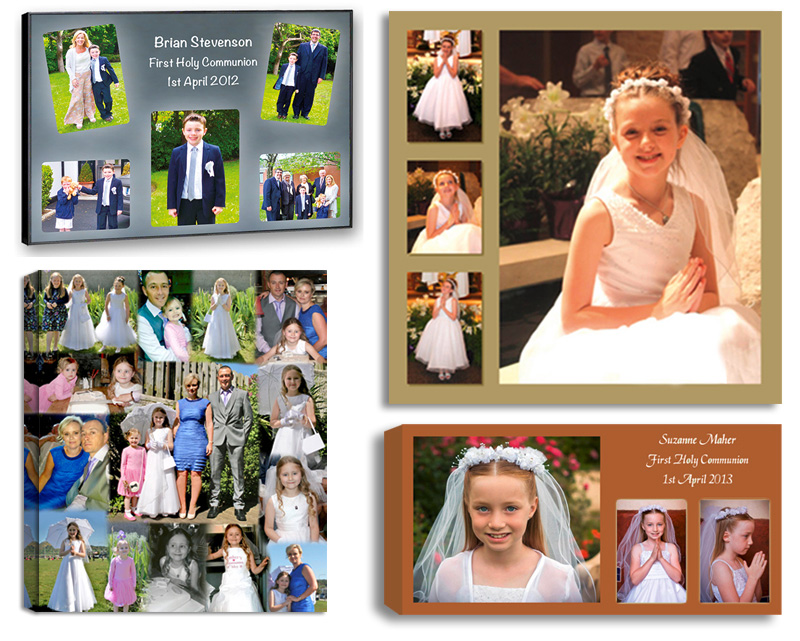 Communion Confirmation photos and Photo Collages designed and printed on Canvas, Framed, Float Frame, Block. Digital Alterations Editing and Retouching Photo Printing Pictorium Photoshop Monkstown Dublin Photo Gift Ideas